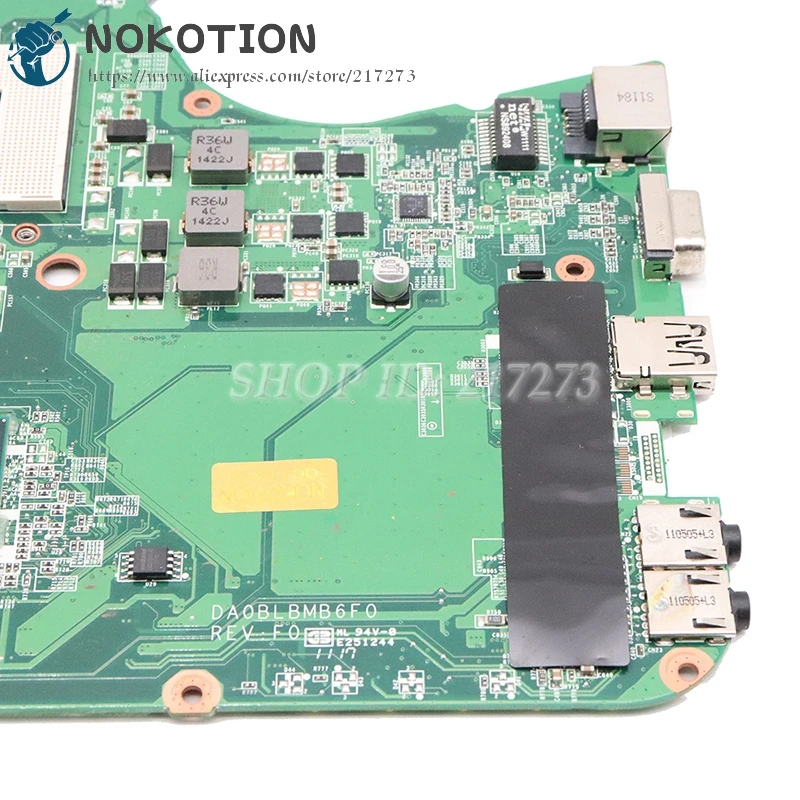 Материнская плата NOKOTION A000081420 A000080670 A000080800 DA0BLBMB6F0 для ноутбука Toshiba Satellite L750 L755