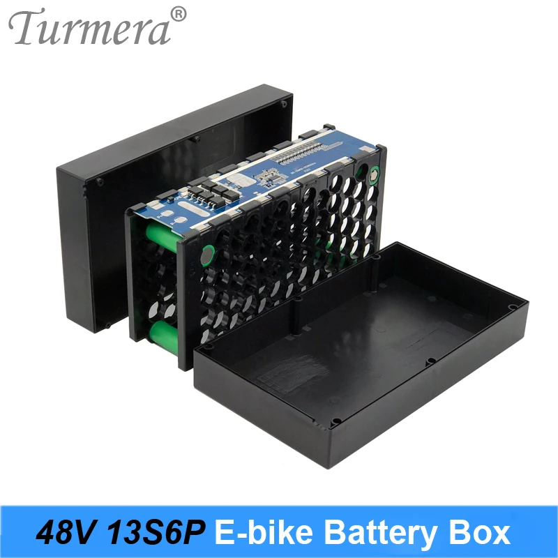 

Turmera 48V E-bike Battery Storage Box 13S 20A BMS Balance Include Holder and Nickel For 13S6P 18650 Electric Bike Batteries Use