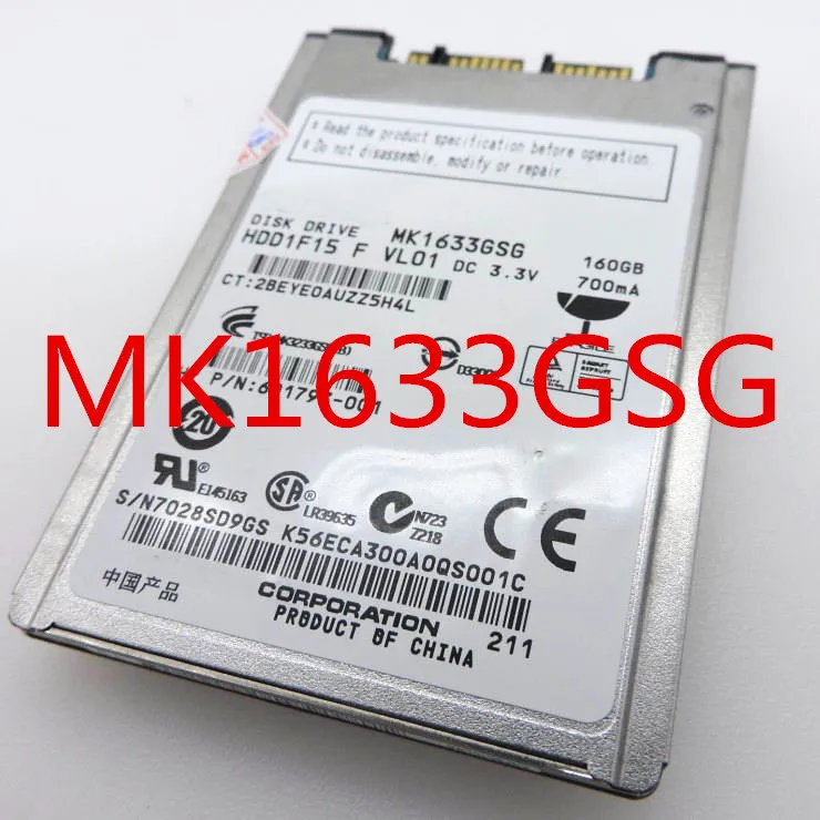 

NEW 160GB HDD 1.8" MicroSATA MK1633GSG FOR 2740p 2730p 2530p 2540p hdd x300 x301 T400S T410S hard disk REPLACE MK1229GSG