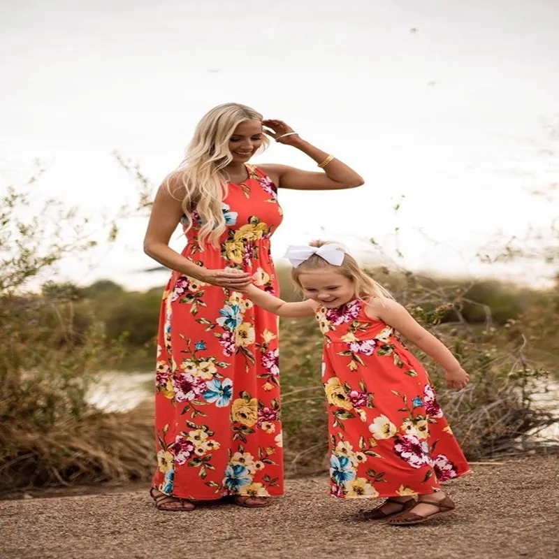 Платье для мамы девочки Летнее Длинное сарафан Vestidos De Festa Plus Mommy Me женское платье