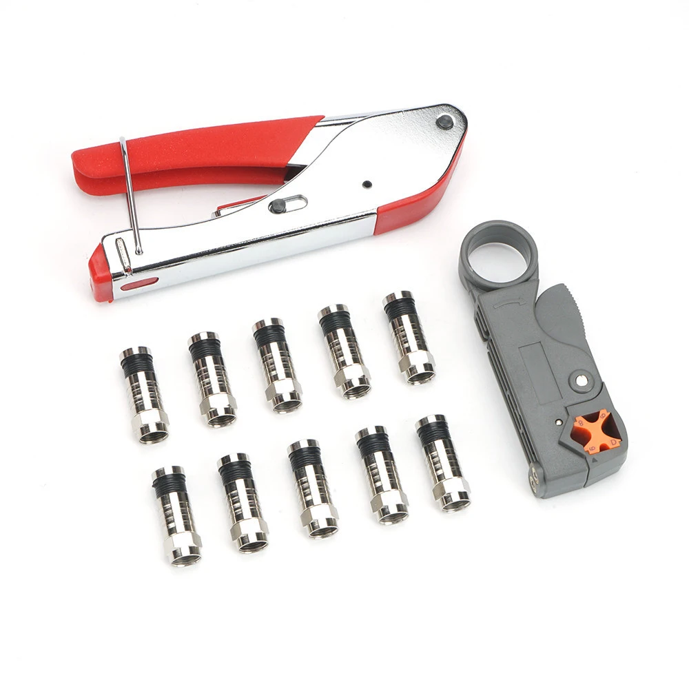 Обжимные плоскогубцы 10 шт./20 шт. F соединитель коаксиальный кабель набор для
