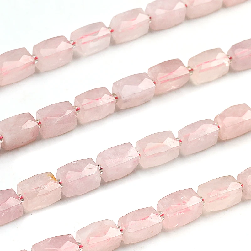 

Wholesale Natural Faceted Pink Crystal Stone Beads Octagonal Spacer Beads for Jewelry DIY Making Bracelet Necklace Accessories