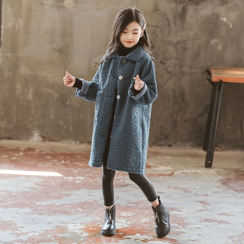 2019 Новинка корейский стиль длинный Свободный плащ для девочек зимняя хлопковая