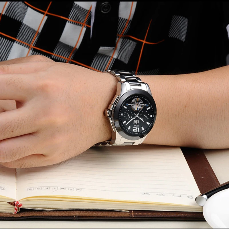 Relogio Masculino ANGELA BOS Tourbillon механические часы мужские водонепроницаемые сапфировые