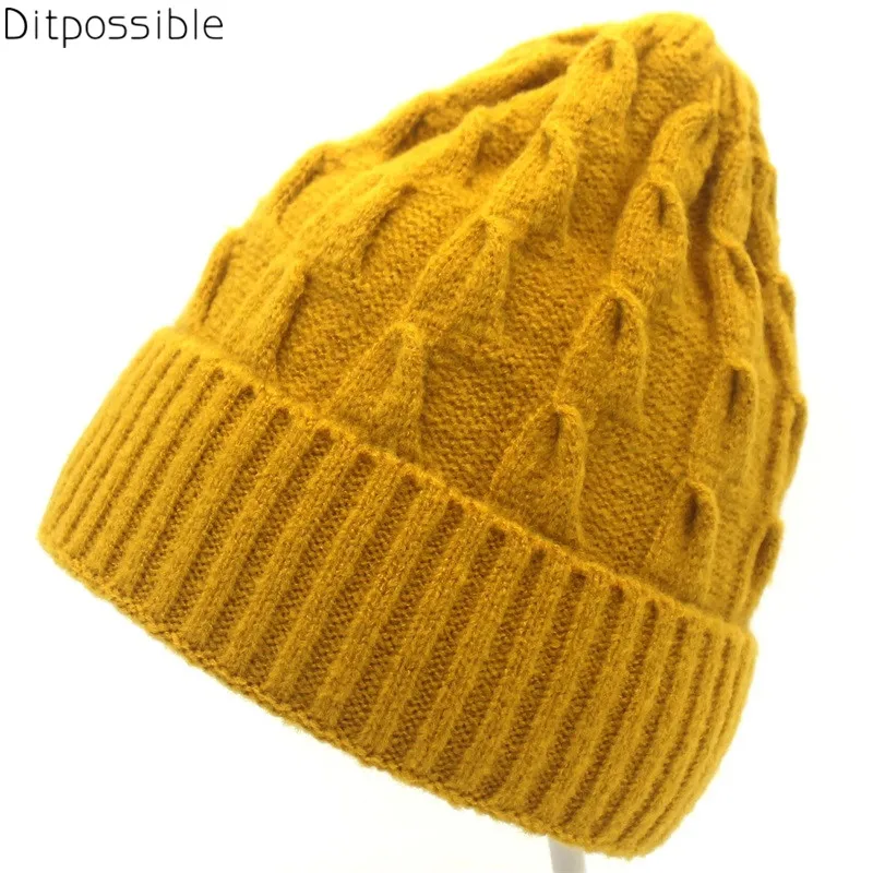 Ditpossible 2019 новые женские зимние шапки бини трикотажный свитер для девочек gorro