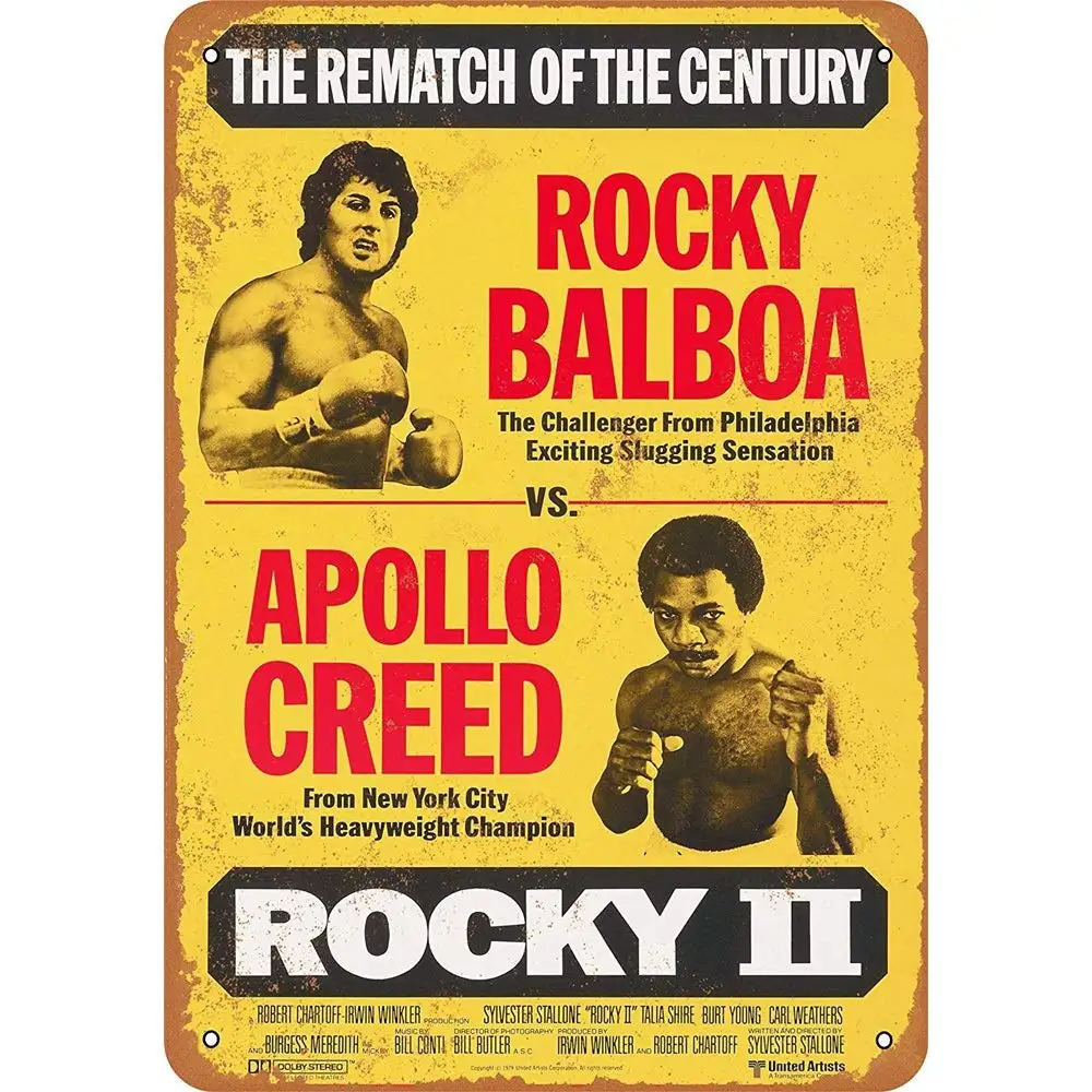 12 &quotx 8&quot металлический знак 1979 Рокки Бальбоа против Apollo Creed реванш века