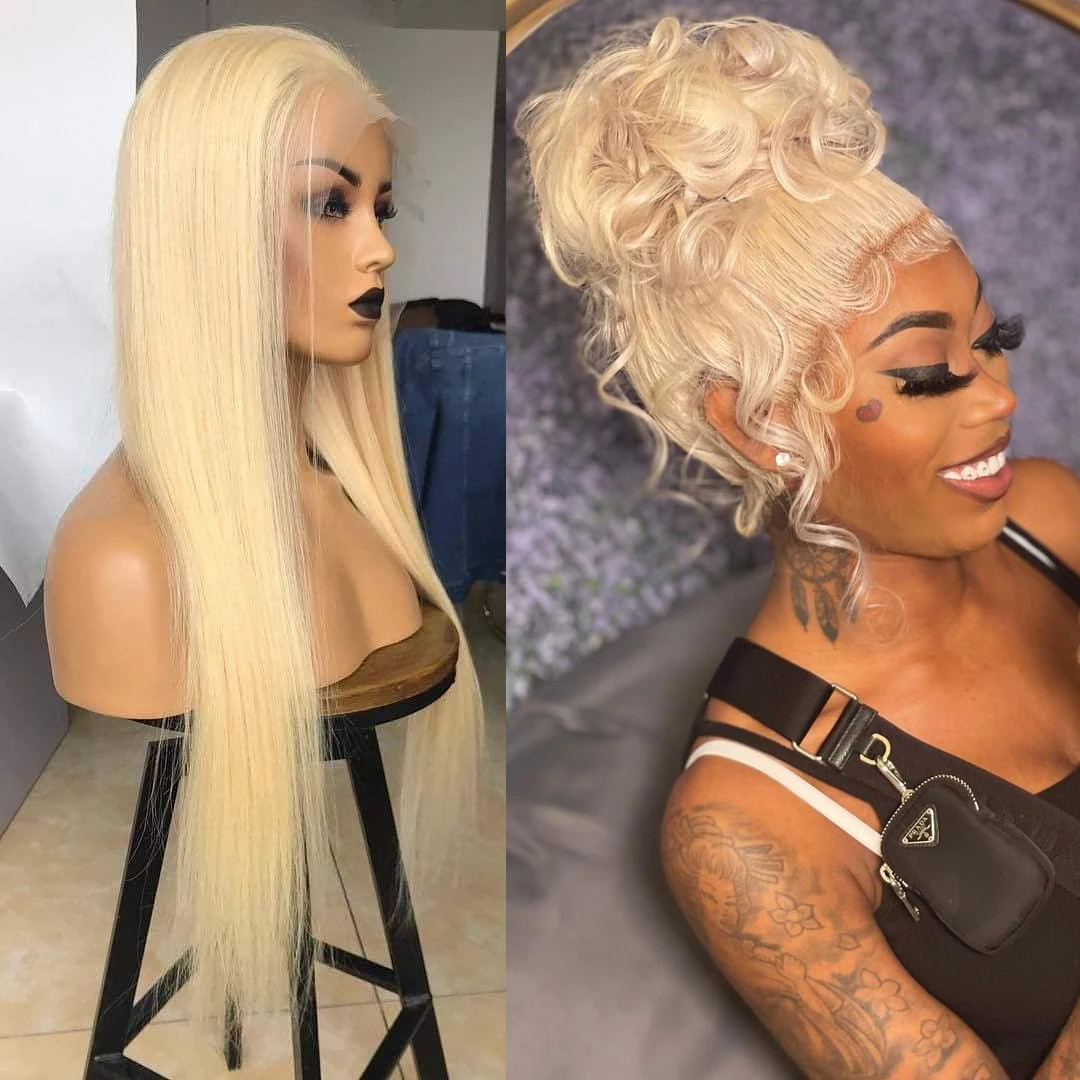 

360 HD Lace Front Human Hair Wigs 613 Blonde Brazilian Virgin 13x6 13x4 Glueless Frontal Straight 5x5 Closure Wig For Women