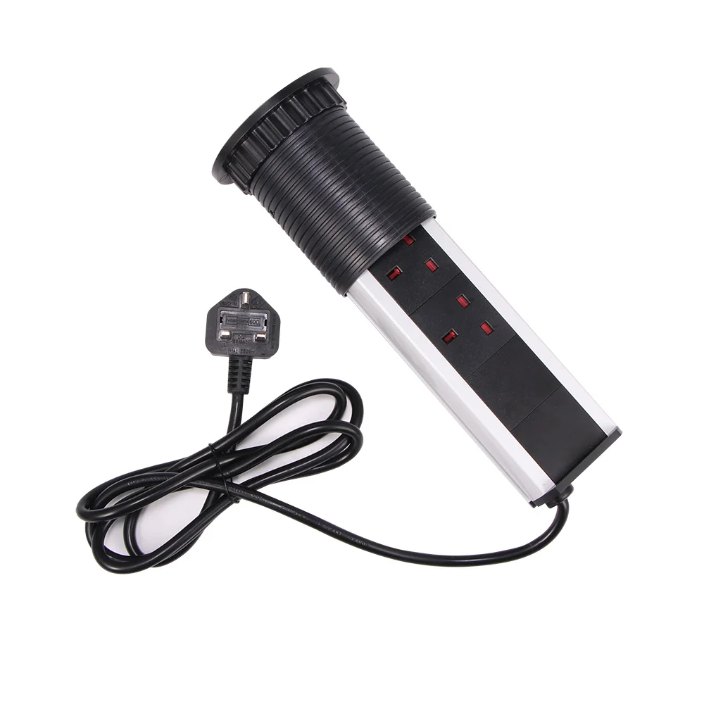 Алюминий 3 Великобритания моторизованный всплывающий розетка 2500 Вт розетки