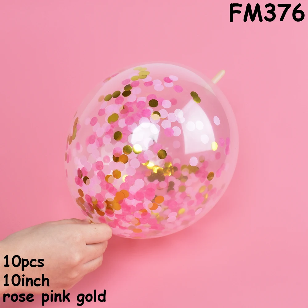 FM376 tail balloons 10 шт прозрачные воздушные шары с аппликацией в виде Золотой Звезды конфетти из фольги прозрачные воздушные шары с днем рождения Baby Shower Свадьба розовое золото вечерние украшения - Цвет: FM376 tail balloons