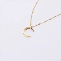 high end pvd finish stainless steel jewelry individuality new moon pendant necklace for women