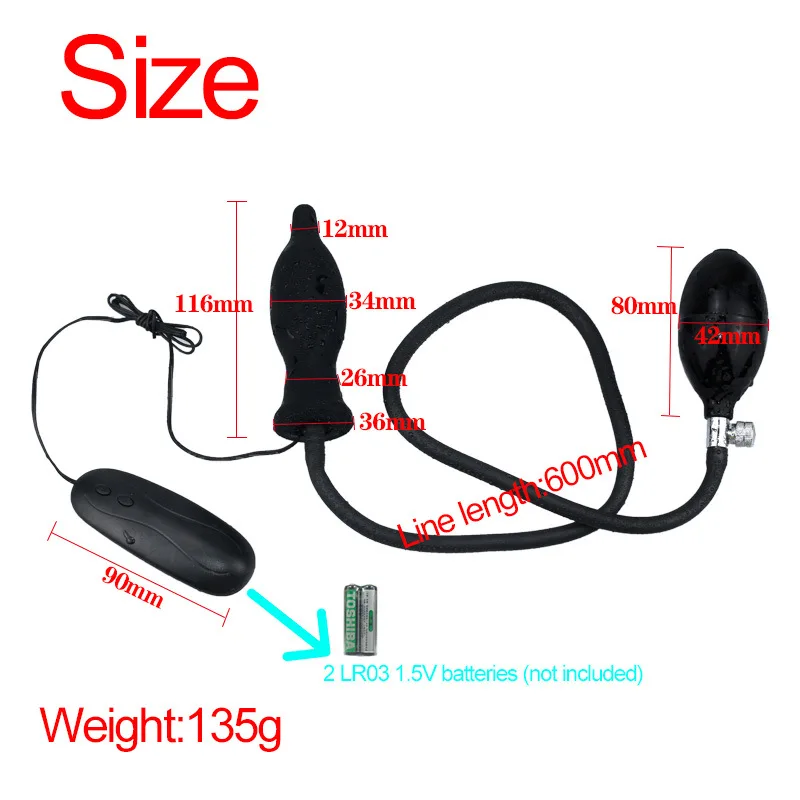 10 Frequency Vibration Inflatable Anal Butt Plug Oversize Silicone Anus Dilator Adult Sex Toys for Couples Vibrator | Красота и