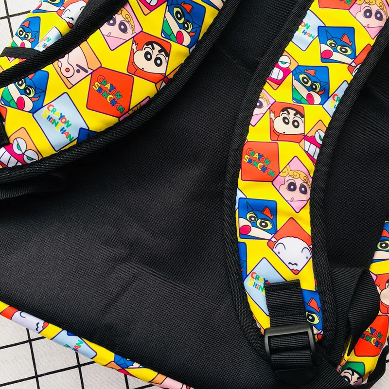 350g Cute Crayon Shin-chan Cartoon Canvas Backpack Travel Plush Kitty Bag