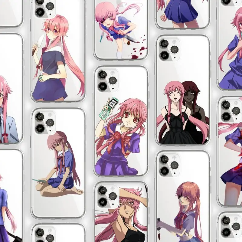 

Mirai Nikki Phone Case Transparent for iPhone Samsung A S 11 12 6 7 8 9 30 Pro X XS Max XR Plus lite Clear mobile bag