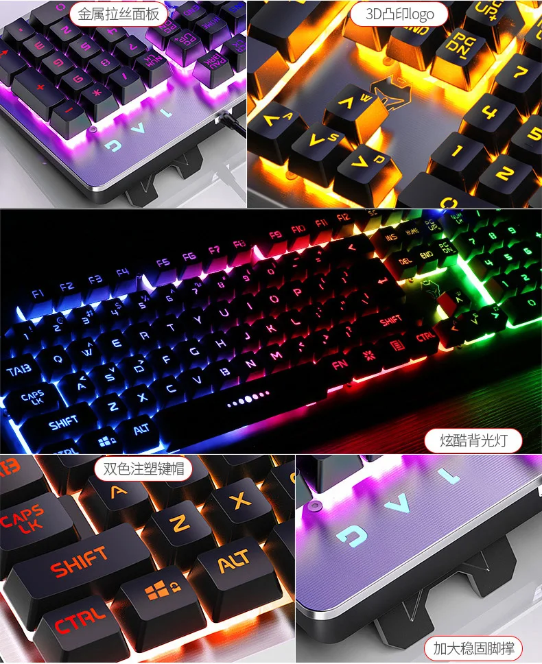 wired gaming keyboard mechanical feeling backlit keyboards usb 104 keycaps keyboard computer game keyboards russian sticker free global shipping