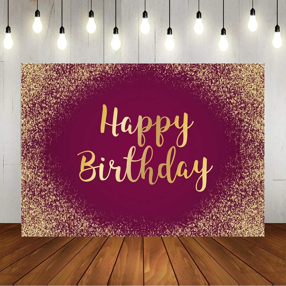 

Red And Golden Happy Birthday Backdrop Glitter Happy Birthday Background Sweet Any Age Women Party Decorations Banner Supplies