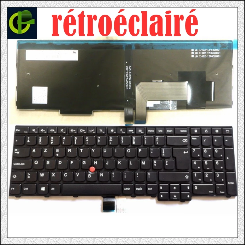 Новая Французская клавиатура с подсветкой Azerty для Lenovo ThinkPad W540 W541 W550s T540 T540p T550 L540