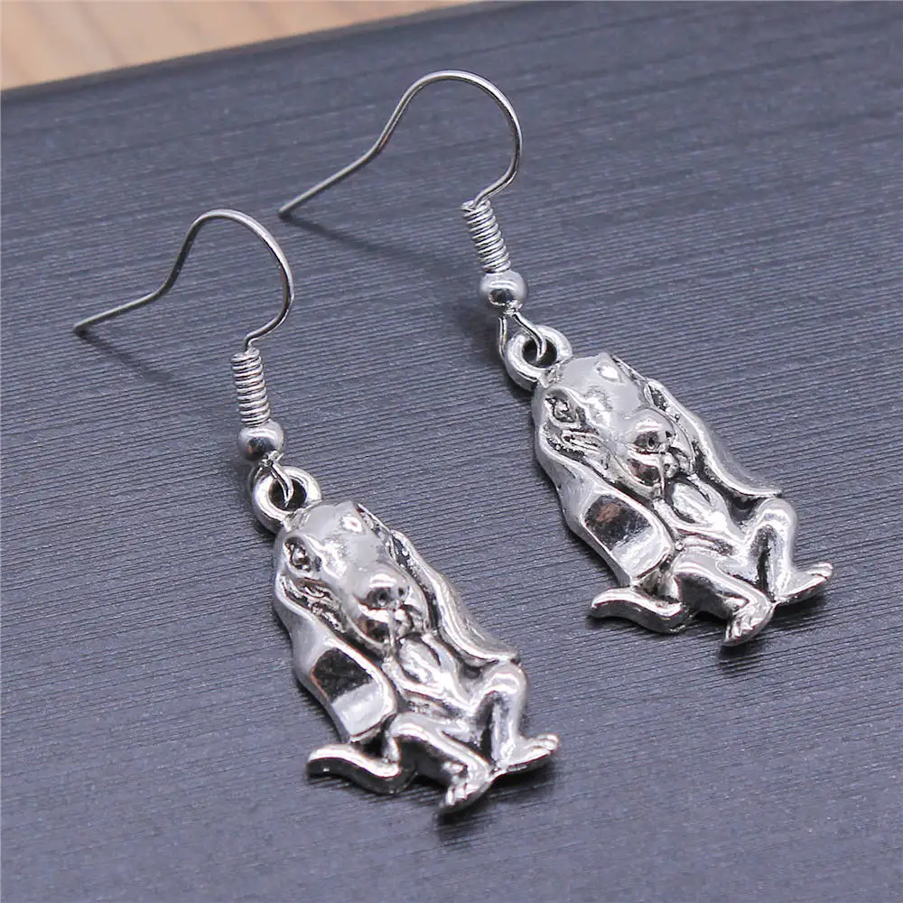 Женские серьги-подвески в виде собаки 25x14 мм 1 пара