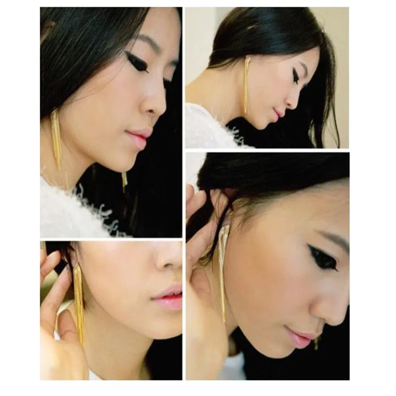 Новые Ретро золотые серебряные цветные длинные висячие серьги для женщин с