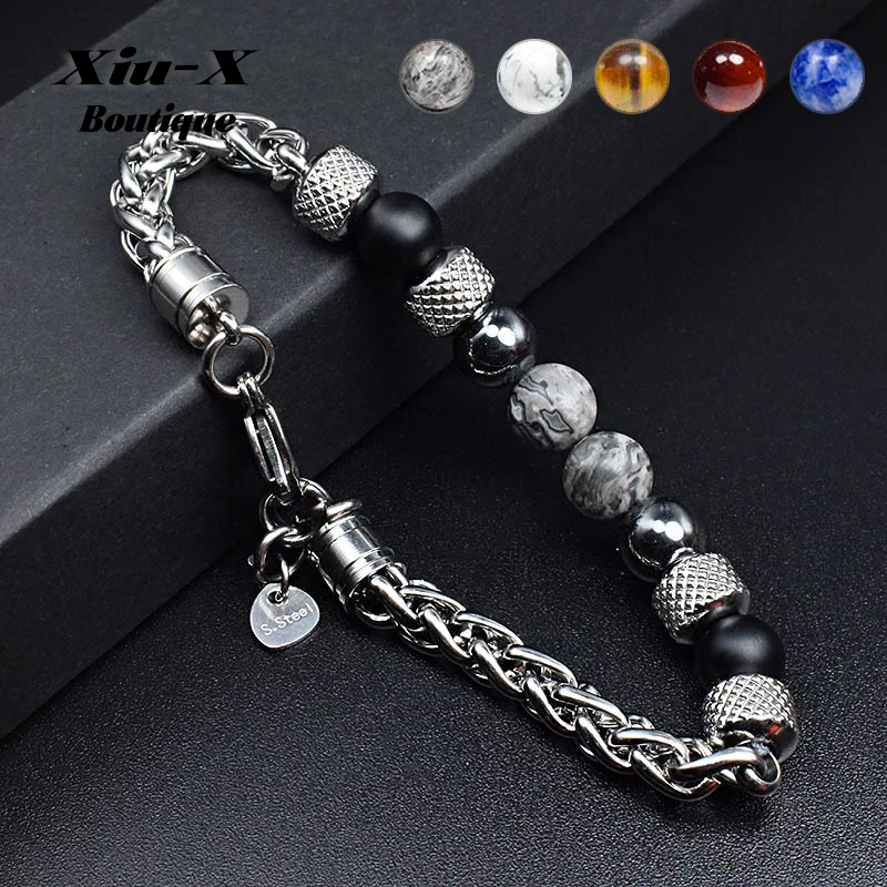 2020 новый натуральный камень браслет из бисера для мужчин и женщин нержавеющей