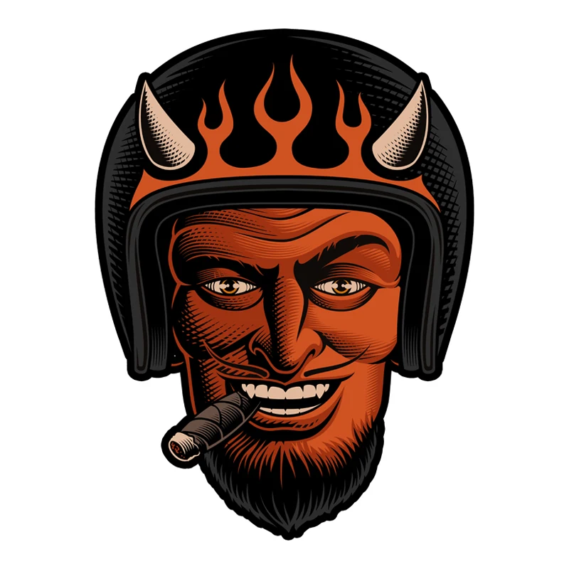 Шлем Devil David cigar найклейки на мотоцикл стикеры #715|Наклейки автомобиль| |