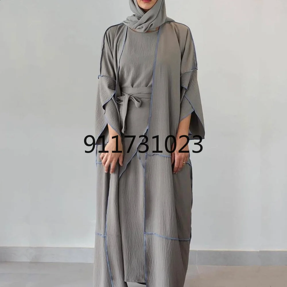 New Kaftan Robe Top Skirt Set Fashion Islamic Ethnic Muslim Women's Large Size Abaya Mosque Ramadan Prayer | Традиционная