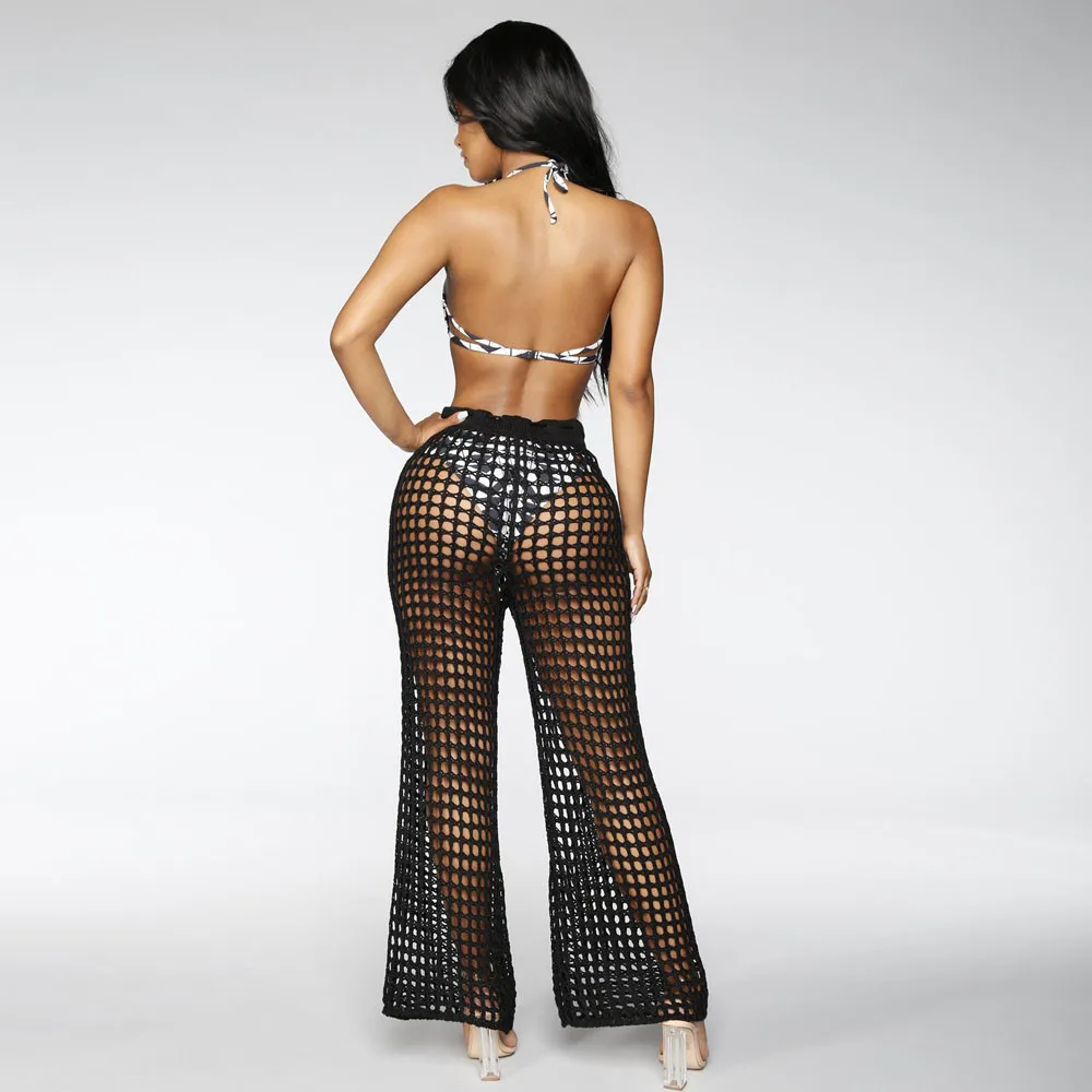 Модные осенние женские повседневные сексуальные брюки 2018 пляжные трикотажные