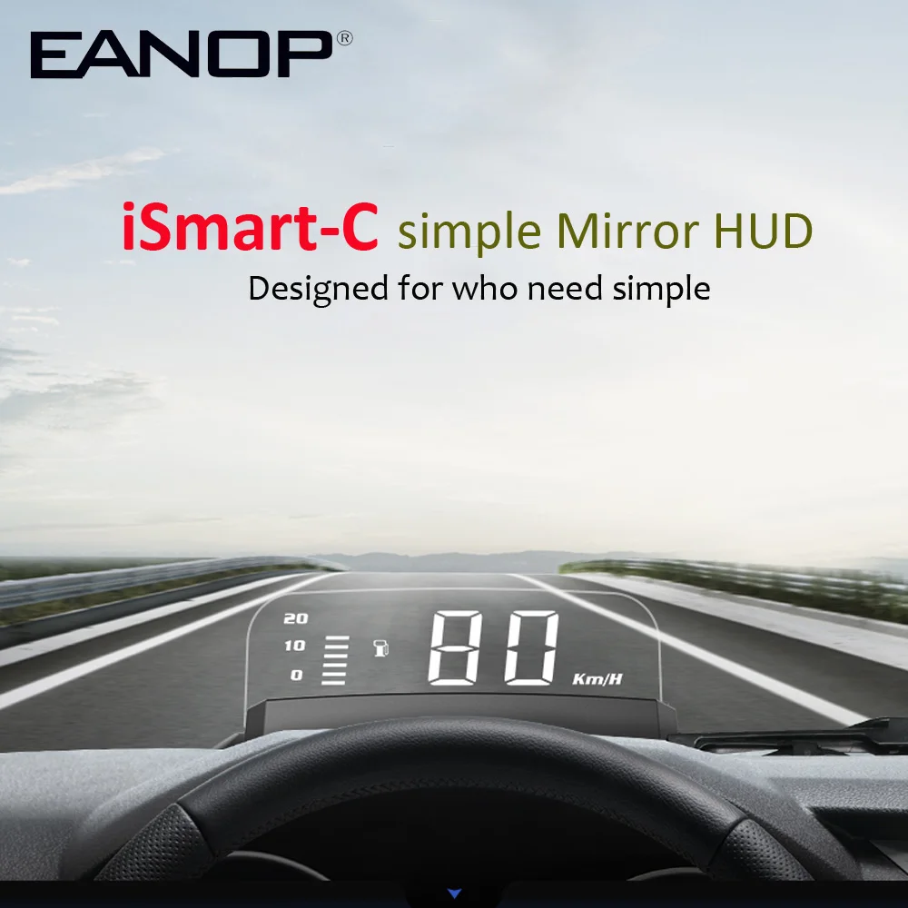 EANOP iSmart C 2020 новейший HUD Дисплей с зеркальной головкой OBD2 скорость/RPM проектор