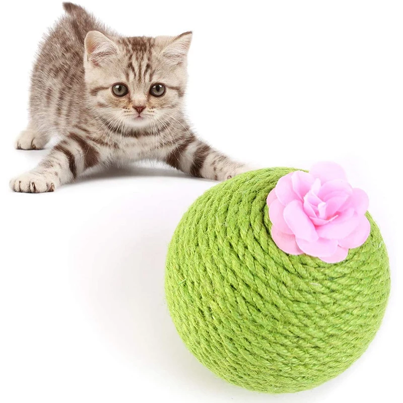 

Catnip Toys Cat Scratching Ball Toys Cactus Sisal Tumbler Kitten Toy Cat Interactive Toys With Catnip