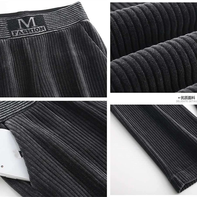 Высококачественные толстые вельветовые брюки эластичные мешковатые с высокой