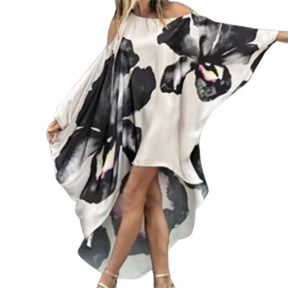 Для женщин с рукавами летучая мышь и асимметричным подолом открытыми плечами