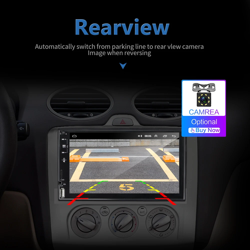 Автомобильный мультимедийный плеер AMPrime 2din Android 7 '' GPS Wi-Fi Bluetooth FM 2 16 ГБ |