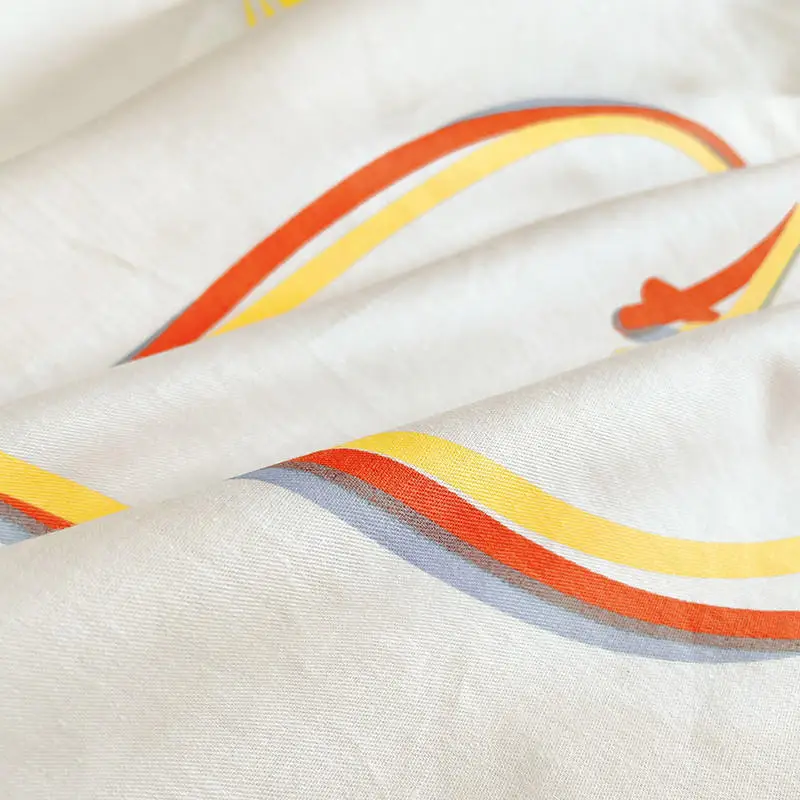 

1pc 100%Cotton Flat Sheet Queen Size Cartoon Style Bed Sheet for Children Heart Pattern King Size White Top Sheet(no pillowcase)