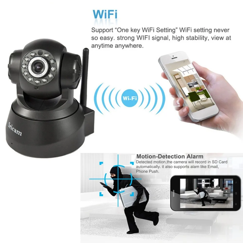 Sricam SP012 IP камера Wifi 1080P CCTV Беспроводная смарт безопасности ночная версия Детский