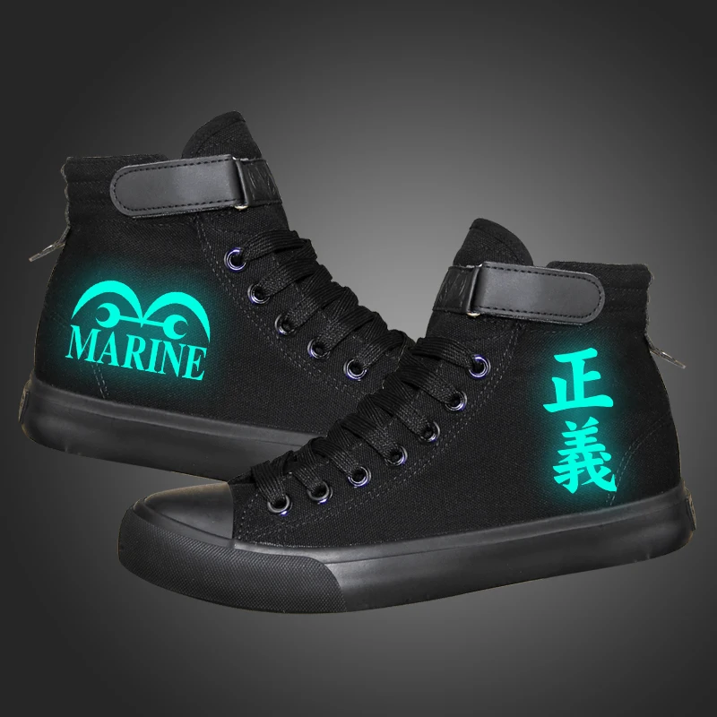 

ONE PIECE Luffy noctilucent Shoes Casual Canvas Shoes ONE PIECE HOOk&LOOP Flats duck shoes plimsolls