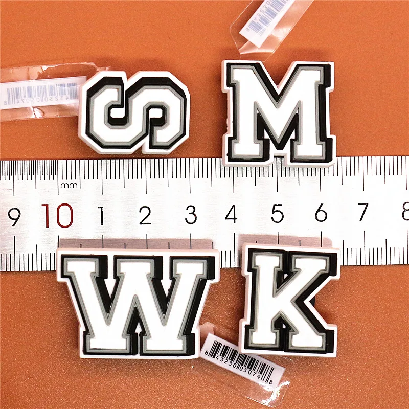 Original PVC Shoe Buckle Accessories DIY Combination English Alphabet Shoes Decoration Jibz for Croc Charms Bracelets Kids Gifts