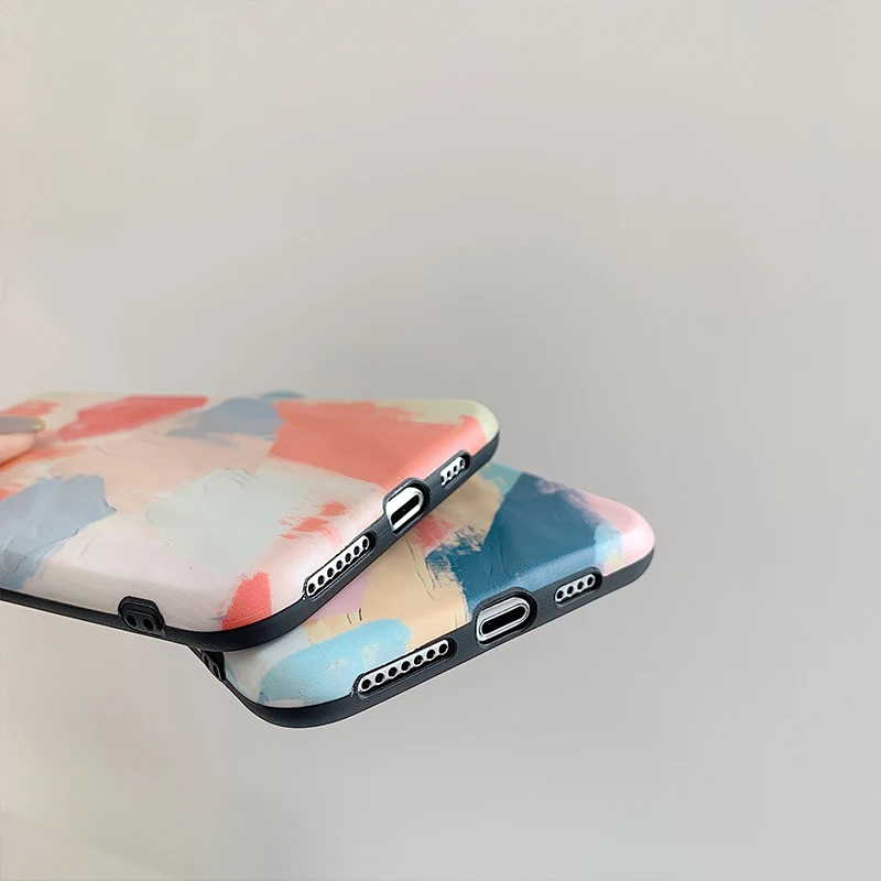 Чехол для iPhone X Xs Xr XsMax с масляной росписью акварелью все включено 6 6s 7 8 plus 11promax