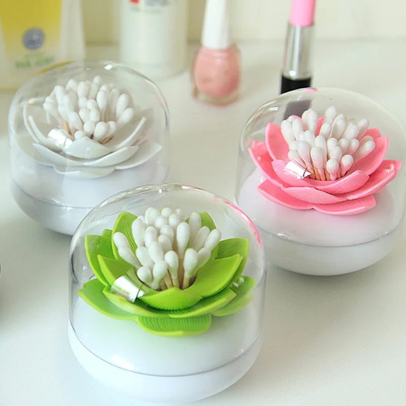 Горячая lotus хлопковая коробка для хранения зубочисток чехол цветок ватный тампон