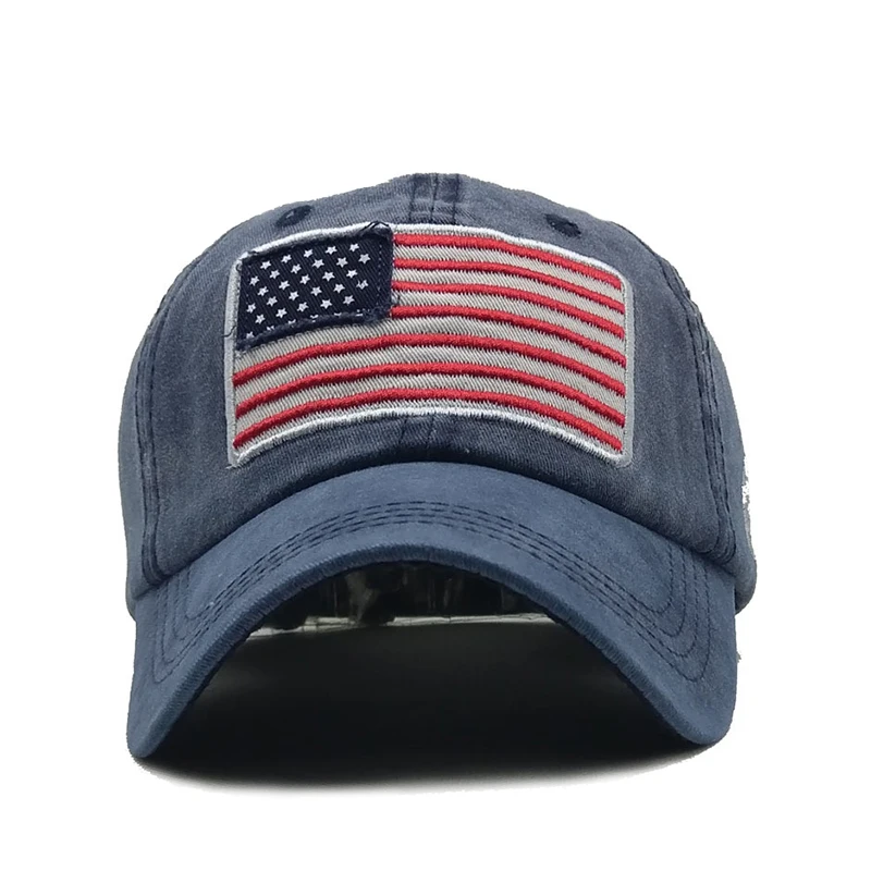 Бейсбольная кепка с флагом США для мужчин Snapback шляпа промытая хлопчатобумажная бейсболка кости Повседневная шляпа от солнца американская вышитая Кепка Homme