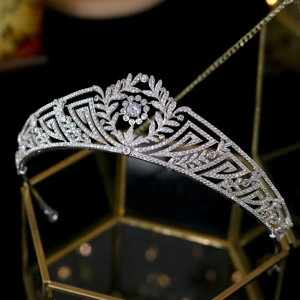 Cubic zirconia crystal tiara bridal headdress wedding princess crown hair accessories | Украшения и аксессуары