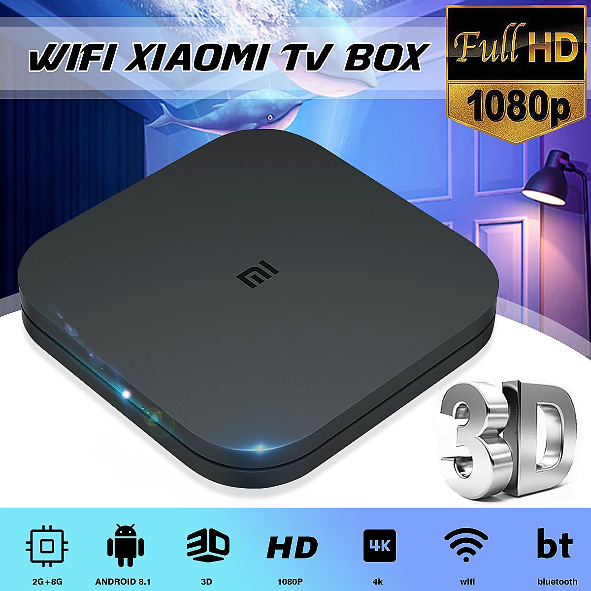 ЕС Xiaomi TV Box S 3D 4K HD HDR Android 9 0 5G WIFI беспроводной BT потоковая передача медиа плеер |