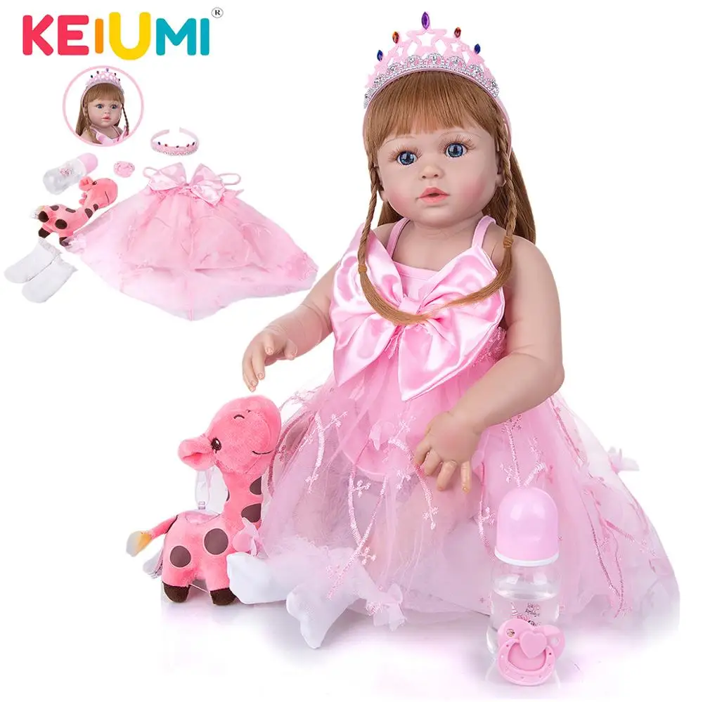 KEIUMI модная 23 дюймовая силиконовая кукла Reborn Baby Реалистичная полностью Bebe игрушка