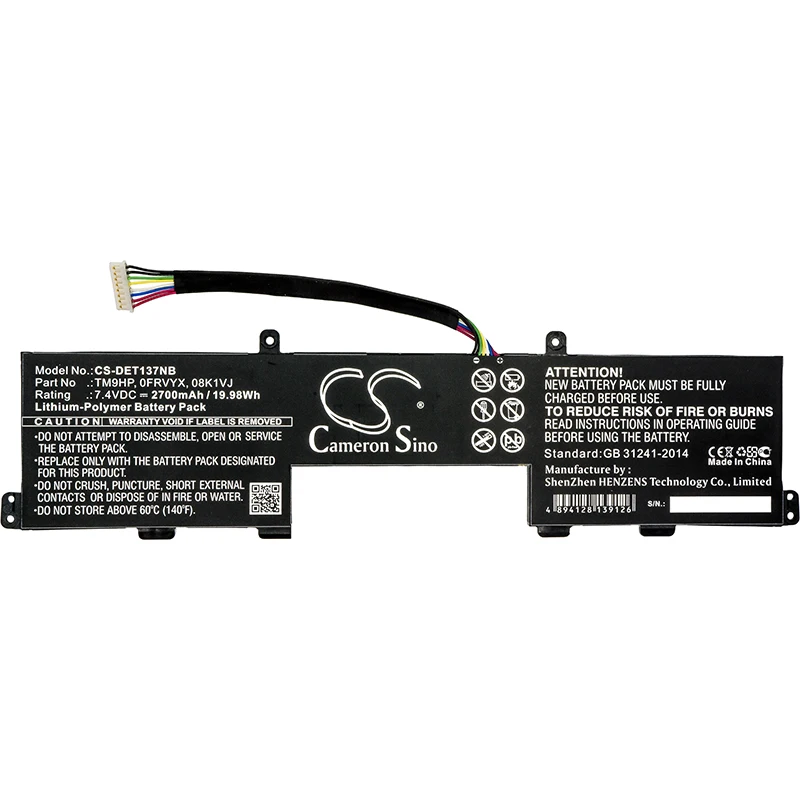 

Cameron Sino 2700mAh Battery For DELL Latitude 13 7350,08K1VJ,0FRVYX,0J84W0,0R89JJ,8K1VJ,FRVYX,J84W0,R89JJ,TM9HP