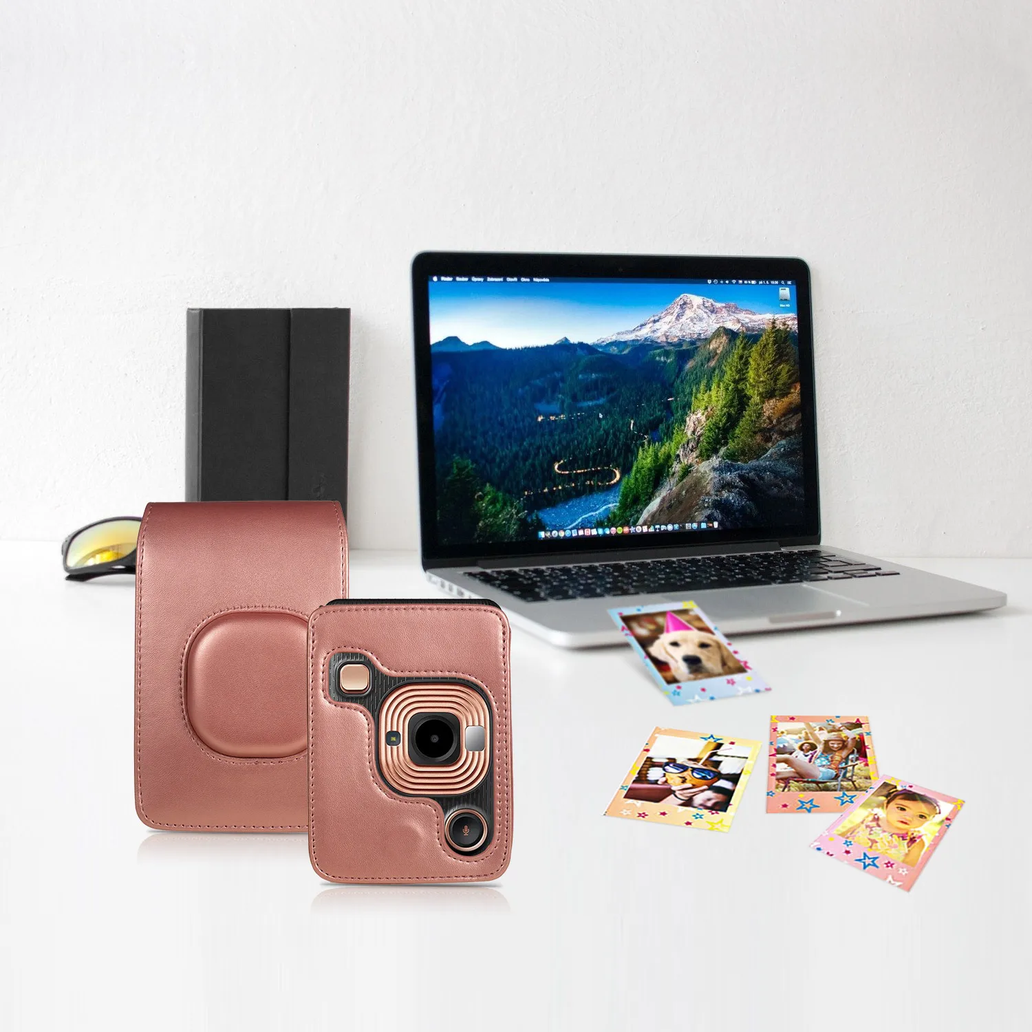 Компактный чехол для мгновенной камеры из искусственной кожи с плечевым ремнем