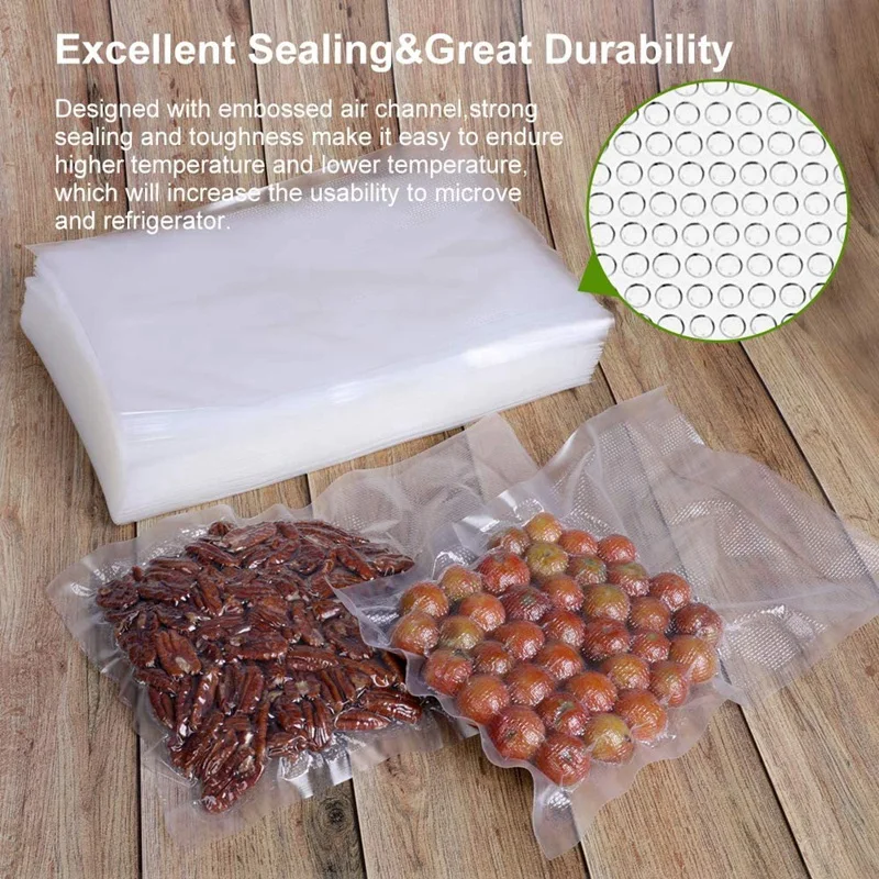 

Food Vacuum Bags,Vacuum Sealer Bags for Vaccum Sealer Machine, Vacuum Food Sealer Embossed Bags 20X25 cm, Pack of 100