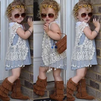 european and american ins fashion girls lace shawl jacket new style vest childrens fringed cardigan hollow jacket