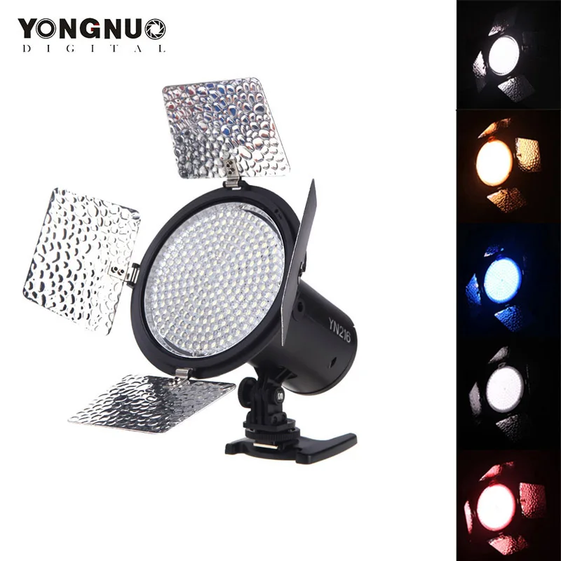

YONGNUO YN-216 YN216 For Canon Nikon DSLR Cameras LED Video Camera Light w Adjustable 3200K-5500K Temperature Color Photo Light