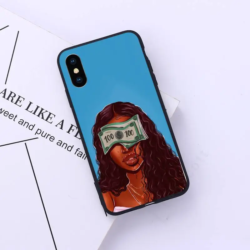 

African Beauty Afro Puffs Melanin Phone Case for iPhone 11 12 pro XS MAX 8 7 6 6S Plus X 5S SE 2020 XR