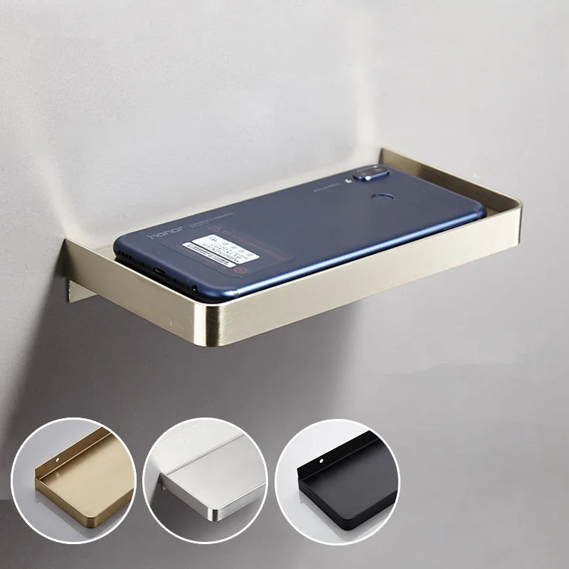 Bathroom Accessories Stainless steel phone holder Bath Rack Modern Ornament Shelves Kitchen Wall Shelf | Обустройство дома