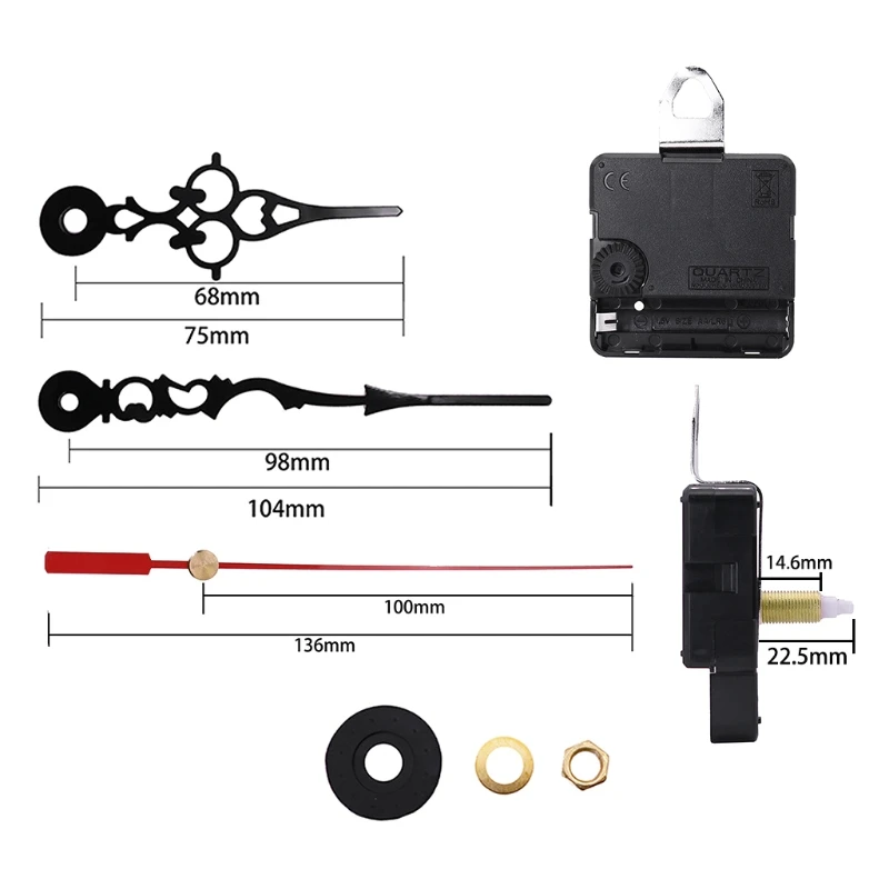 

One-second Silent DIY Wall Clock Quartz Movement Mechanism with 3 Hands Repair Tool Parts Kit Replacement Set
