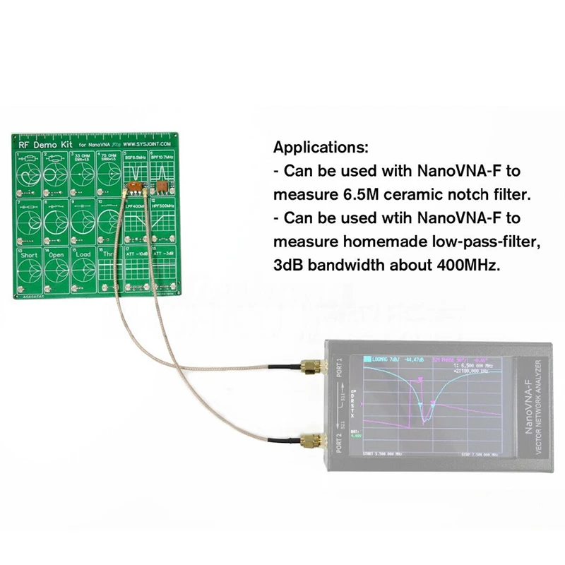 NanoVNA RF тестовая плата демо набор векторный тестовый фильтр аттенюатор для F